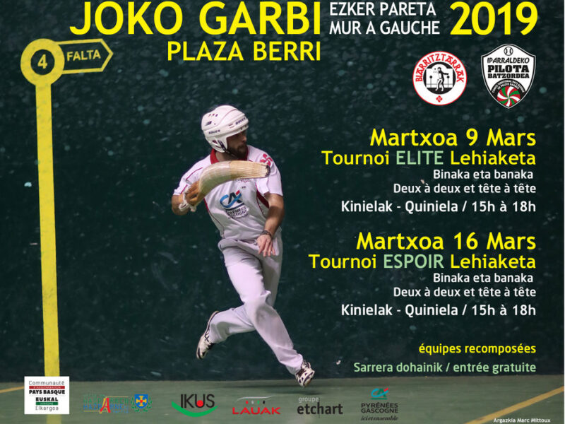 JOKO GARBI les 9 et 16 Mars à Plaza Berri