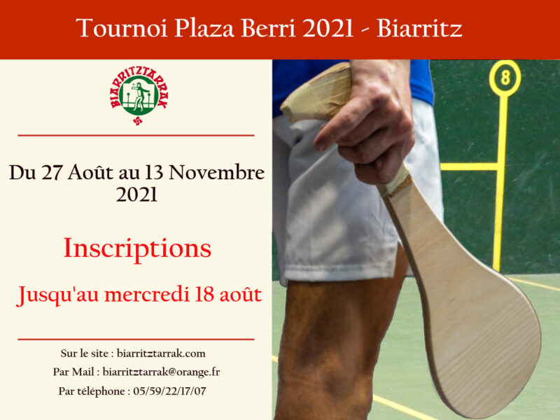 Inscriptions Tournoi Plaza Berri 2021