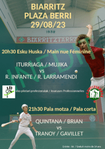 Lire la suite à propos de l’article Soirée de pelote inédite à Plaza Berri