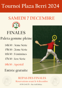 Lire la suite à propos de l’article FINALES TOURNOI PLAZA BERRI 2024